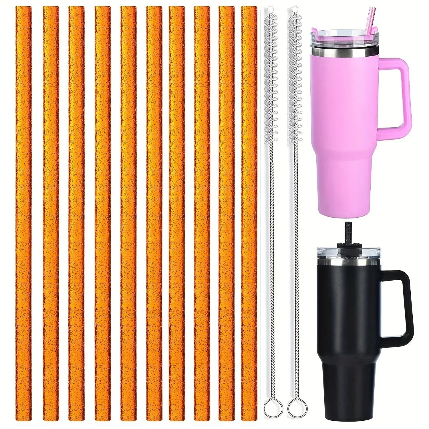 Wholesale mug ice cup multi-color glitter universal straw accessories suit with straw brush personality